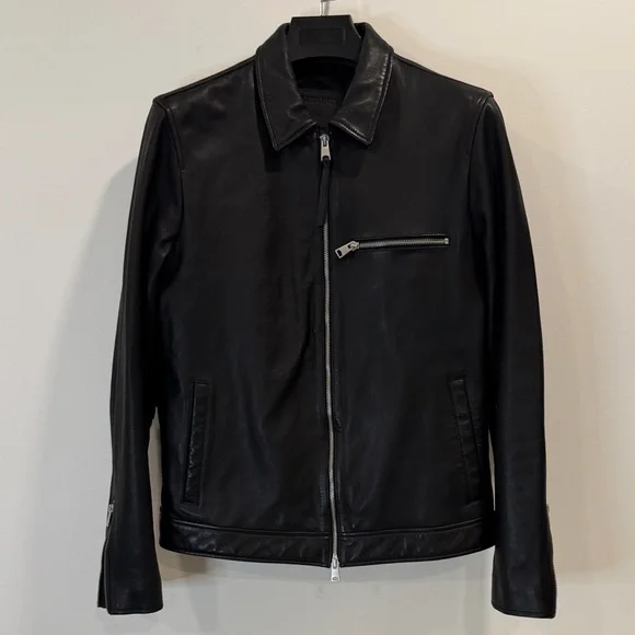 All Saints Black Perfect Leather Jacket - Picture 1 of 6